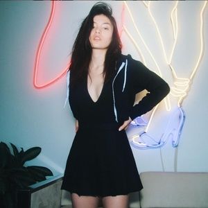 AA black cropped hoodie